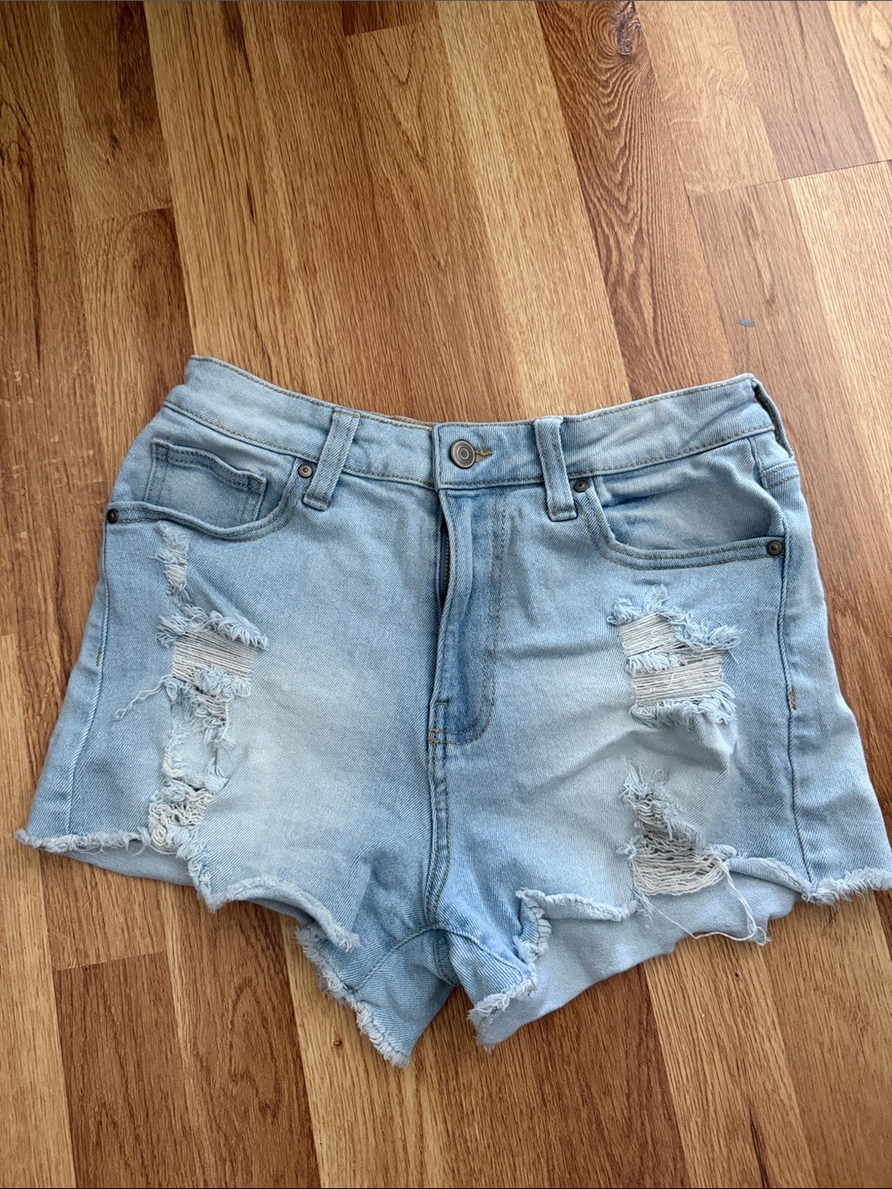 No Boundaries Light Blue Distressed Denim Shorts size 7